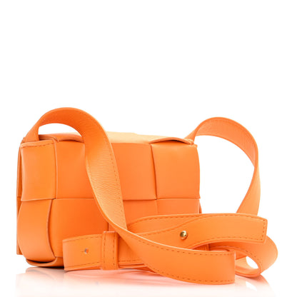 Bottega Veneta Lambskin Maxi Intrecciato Extra Mini Cassette Crossbody Bag Tangerine 3 of 11