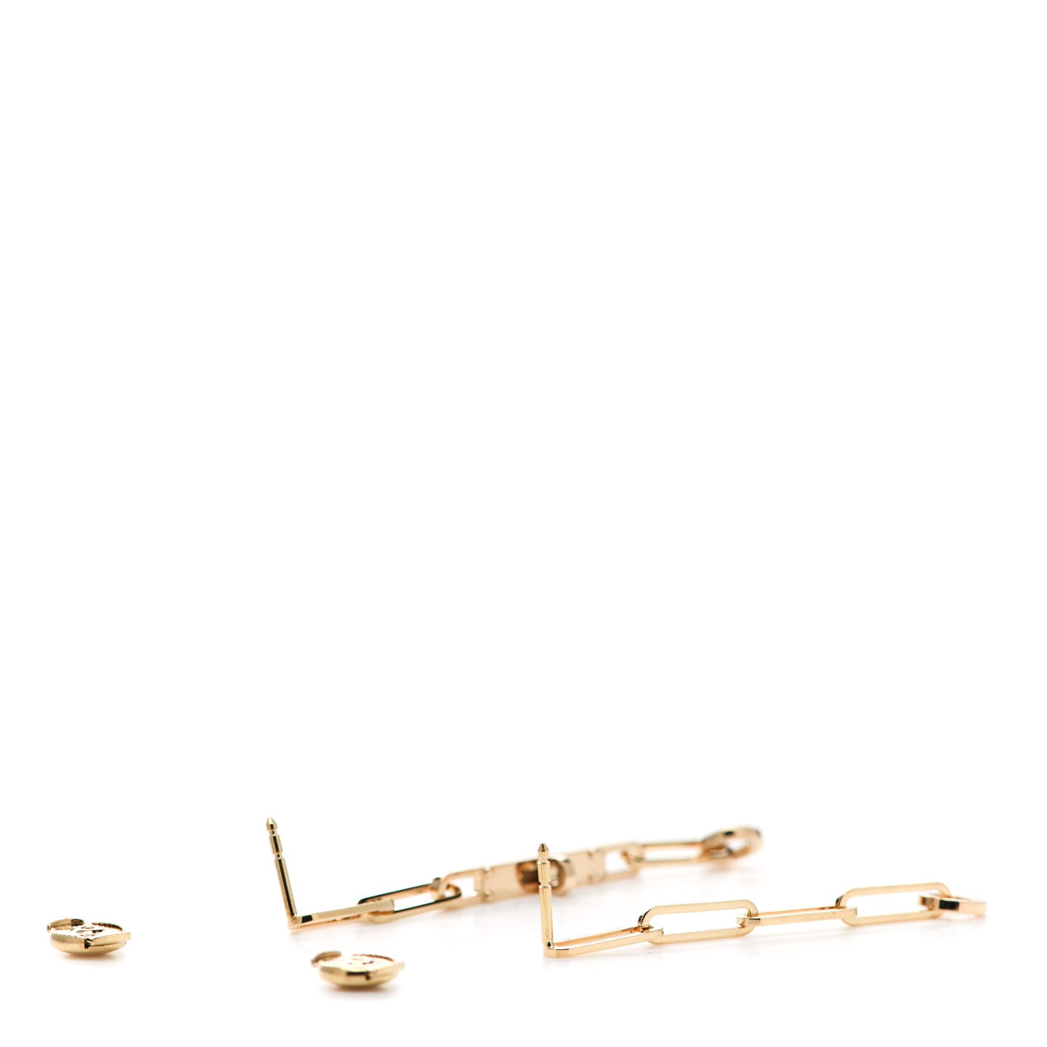 Hermes 18K Yellow Gold TPM Kelly Chaine Earrings 3 of 6