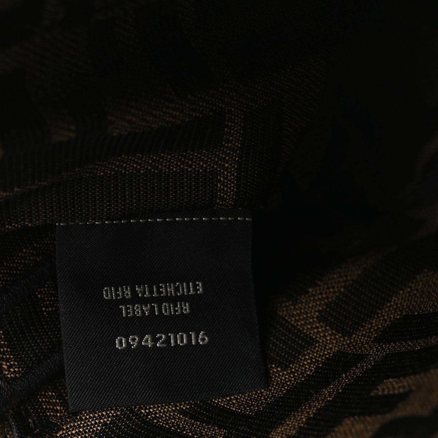 Fabric Jacquard FF 1974 Mini Baguette Tobacco Moro Black