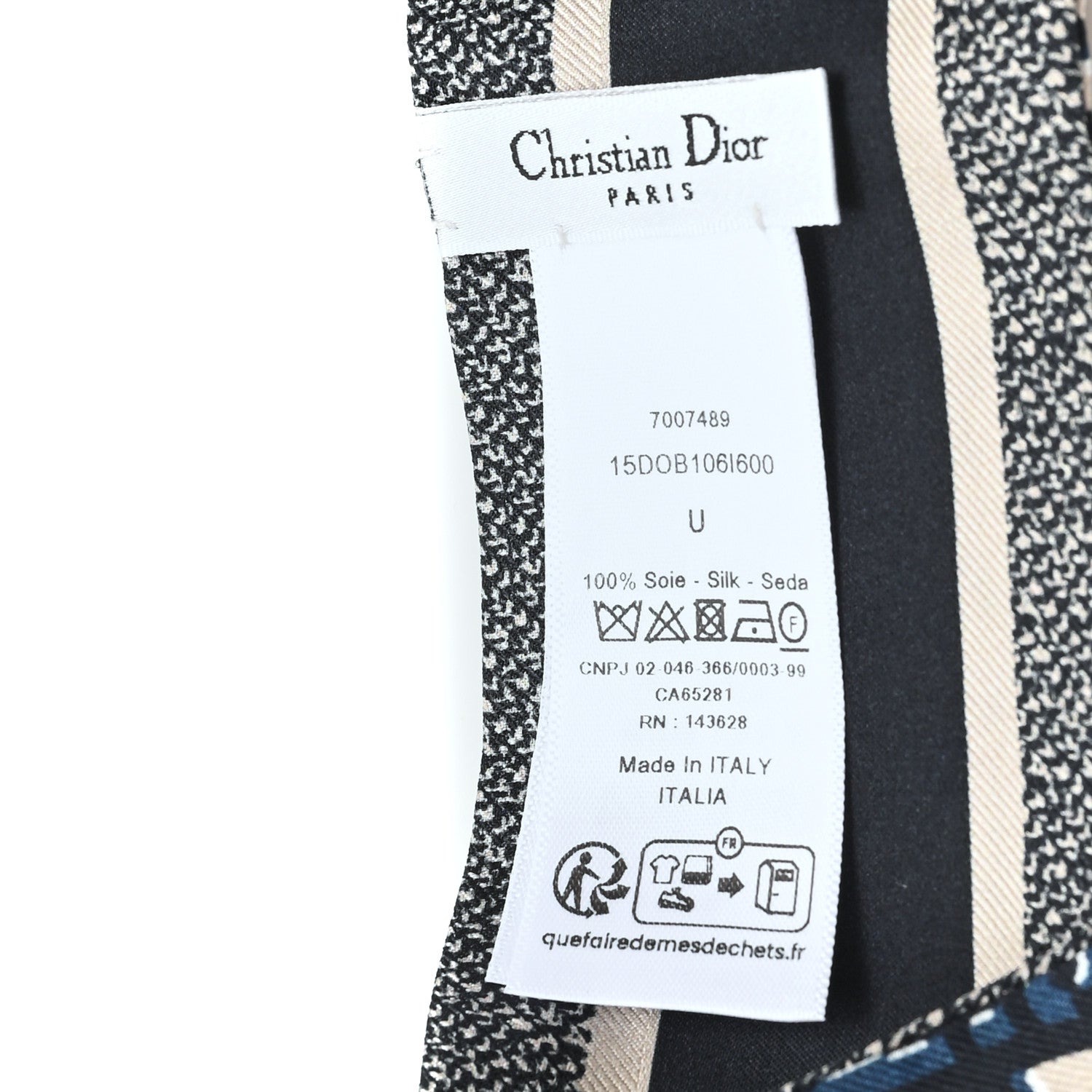 Christian Dior Silk Oblique Mitzah Scarf Blue 3 of 3