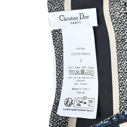 Christian Dior Silk Oblique Mitzah Scarf Blue 3 of 3