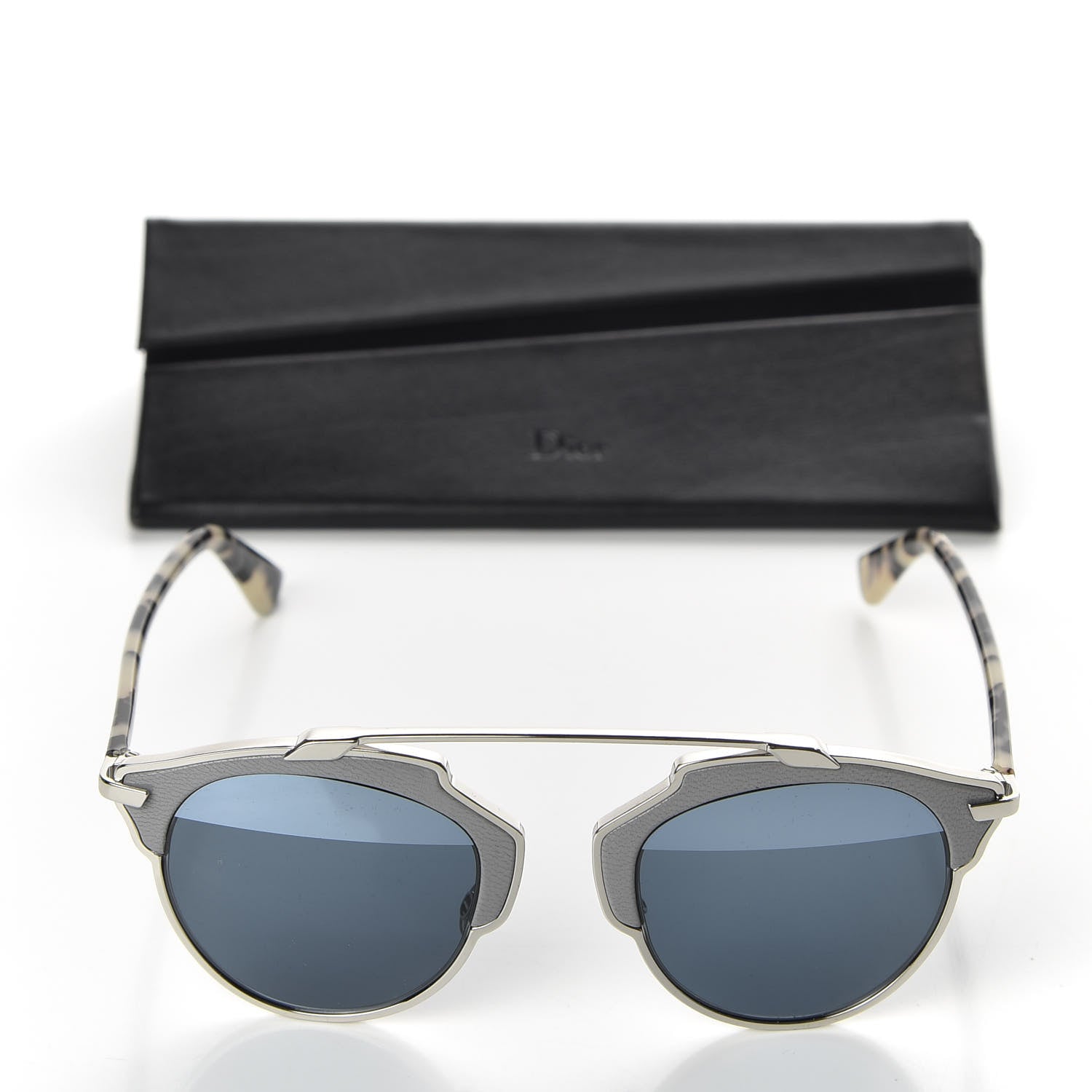 Christian Dior Metal Lambskin Mirrored So Real Sunglasses Blue Tortoise 8 of 8