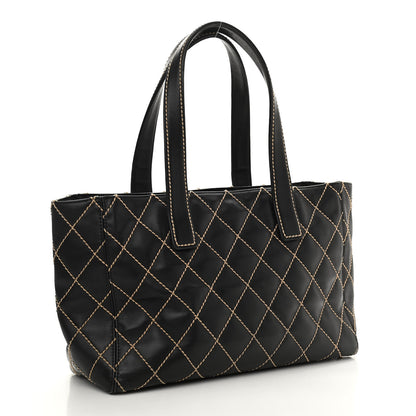 Chanel Calfskin Contrast Stitch Surpique Tote Black 3 of 15