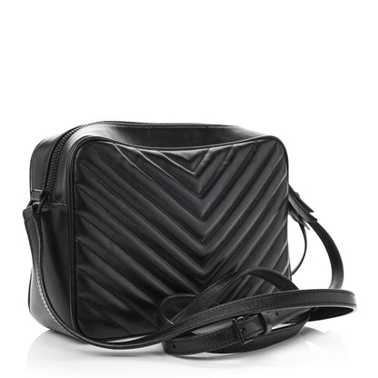 Saint Laurent Calfskin Matelasse Monogram Monochrome Lou Camera Bag Black 3 of 11