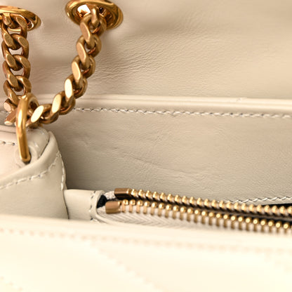 Saint Laurent Calfskin Y Quilted Monogram Small Loulou Chain Satchel Blanc Vintage 12 of 14