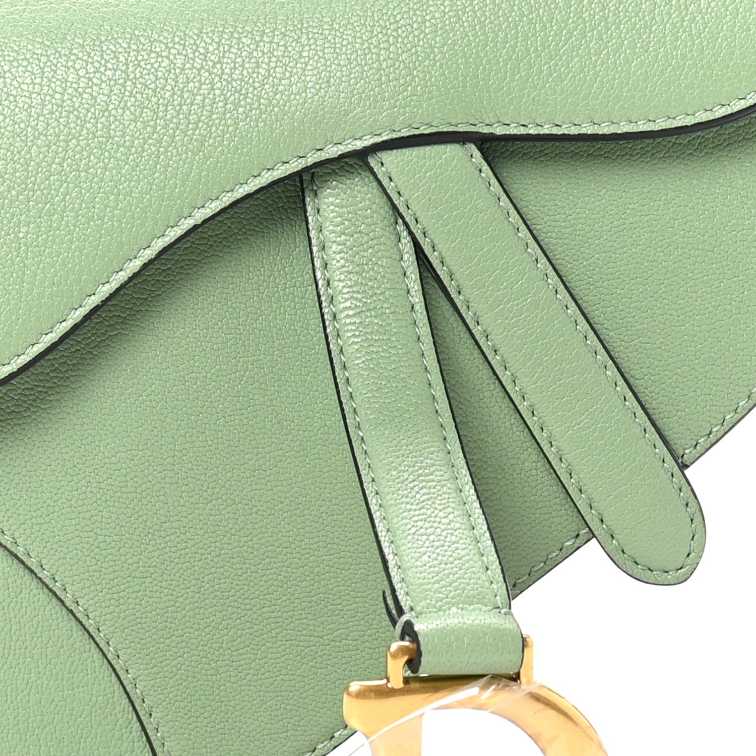 Christian Dior Goatskin Mini Saddle Bag Sage Green 8 of 10