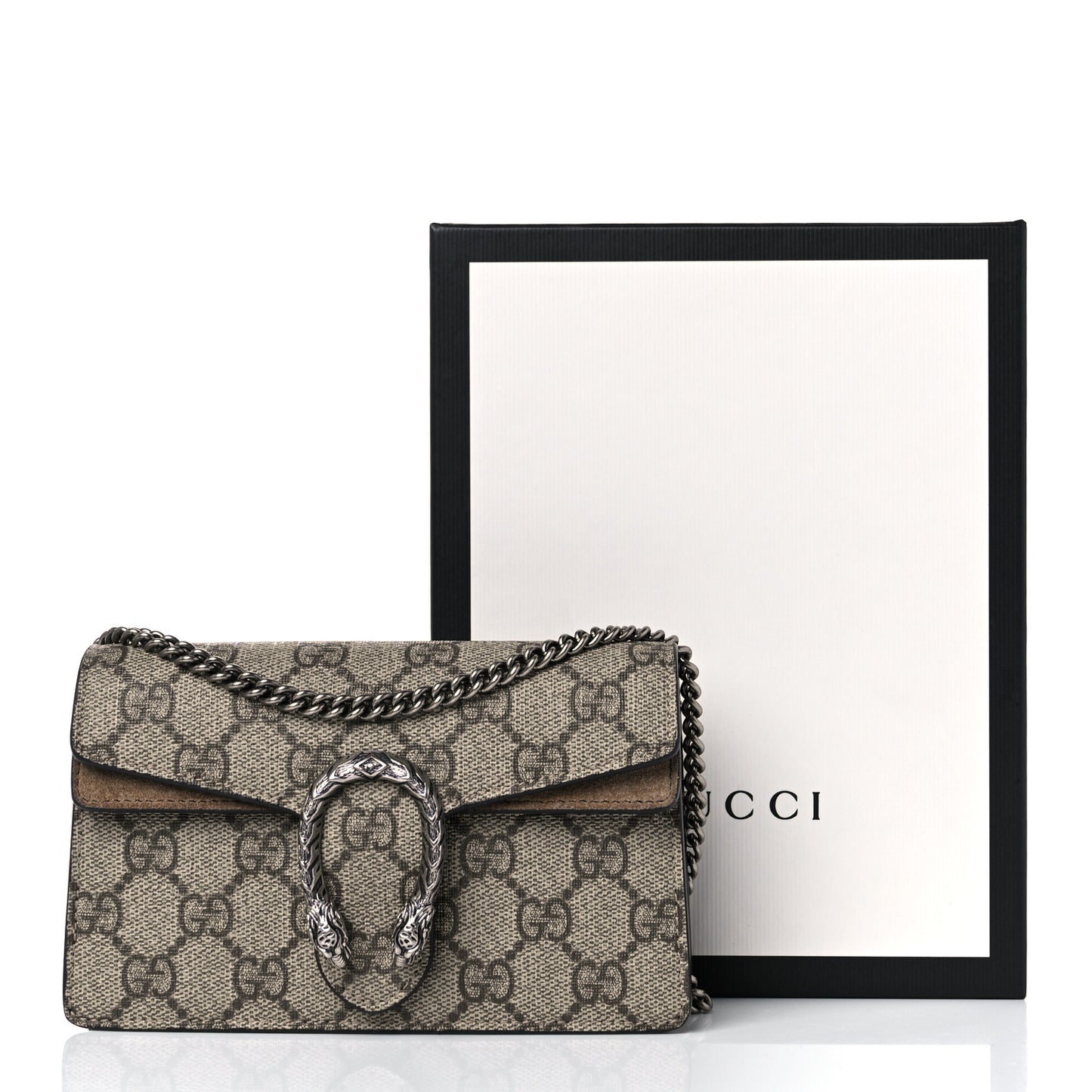 GG Supreme Monogram Super Mini Dionysus Shoulder Bag Taupe