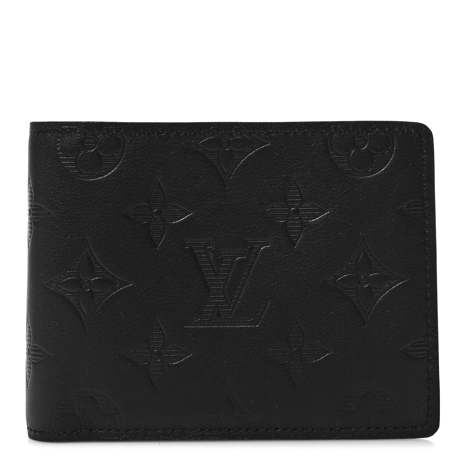 Louis Vuitton Calfskin Monogram Shadow Multiple Wallet Black 1 of 8