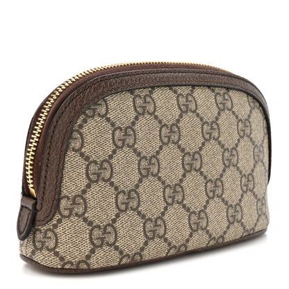 Gucci GG Supreme Monogram Textured Calfskin Web Medium Ophidia Cosmetic Case Beige Ebony New Acero 3 of 7
