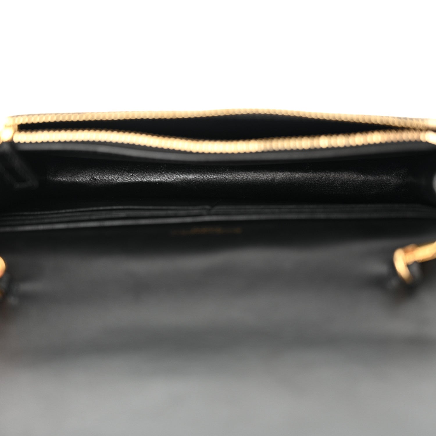 Saint Laurent Calfskin Crocodile Embossed Kate Monogram Tassel Chain Wallet Black 5 of 12