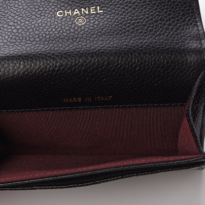 Chanel Caviar Quilted Flap Card Holder Wallet Black 4 of 10
