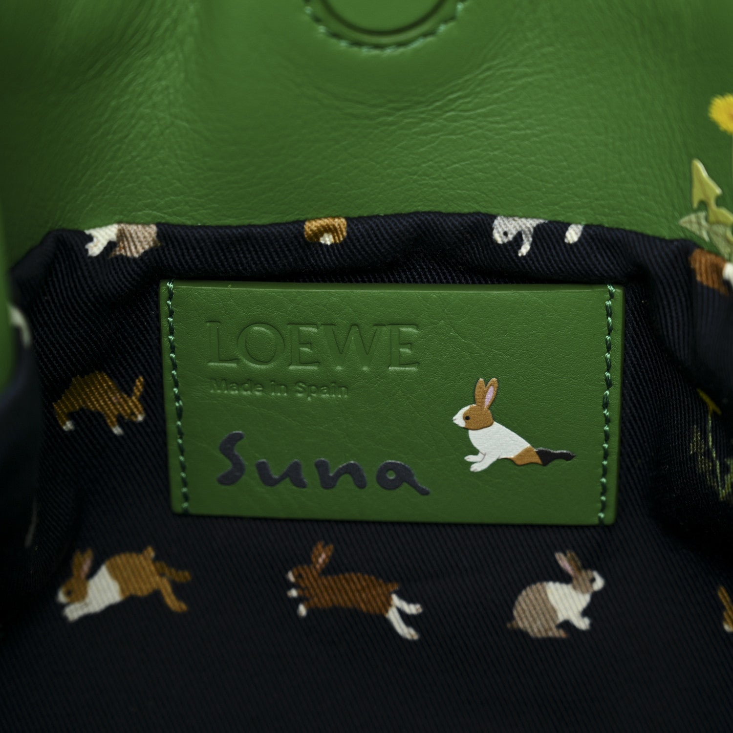 Loewe x SUNA FUJITA Nappa Bunny Mini Flamenco Knot Clutch Tropical Green 6 of 10