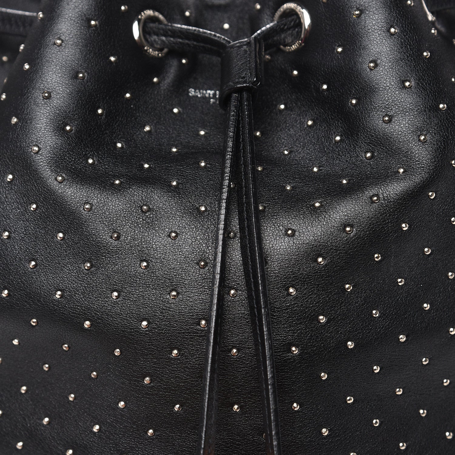 Saint Laurent Calfskin Studded Medium Emmanuelle Bucket Bag Black 13 of 15