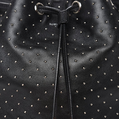 Saint Laurent Calfskin Studded Medium Emmanuelle Bucket Bag Black 13 of 15
