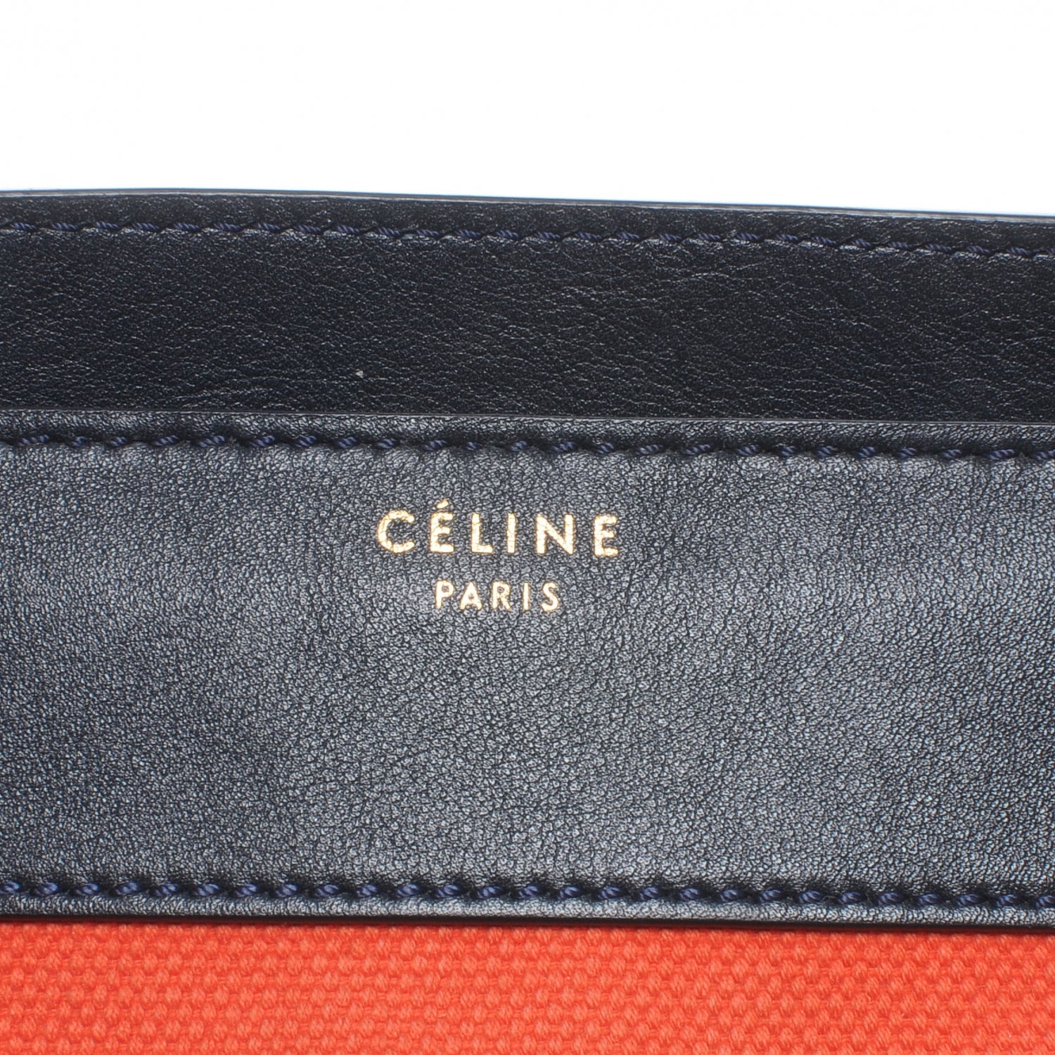 Celine Leather and Linen Shoulder Luggage Tri-Color Poppy 5 of 8