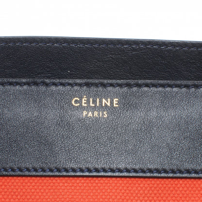 Celine Leather and Linen Shoulder Luggage Tri-Color Poppy 5 of 8