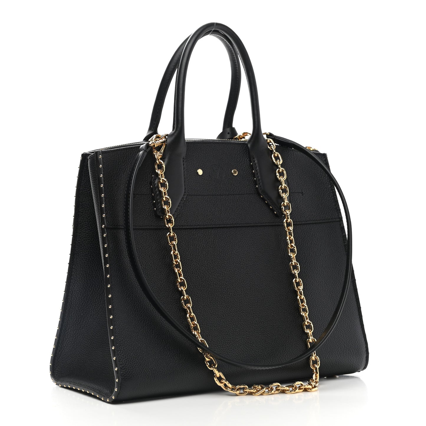 Calfskin Studded City Steamer MM Black