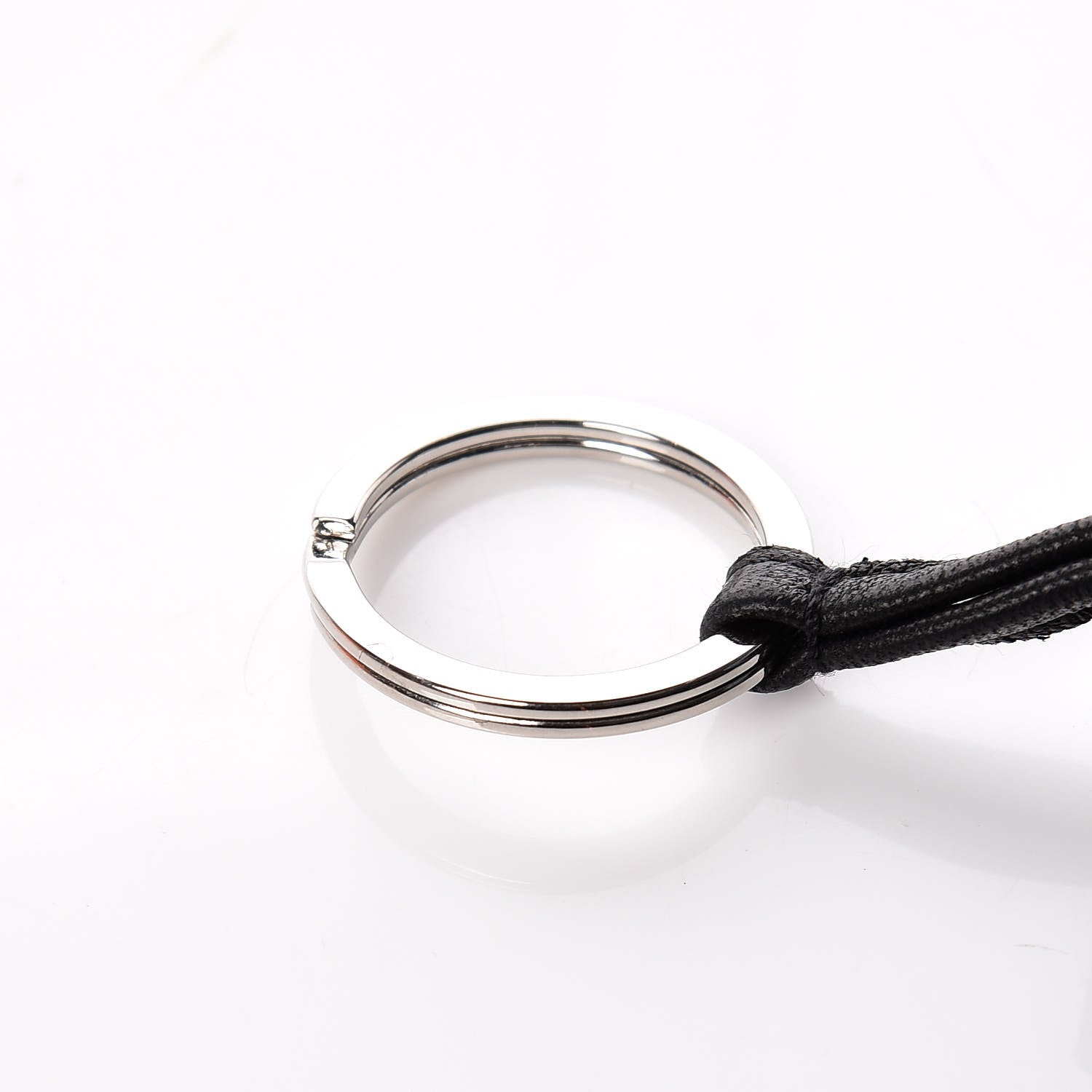 Hermes Lambskin Bi-Color Carmen Tassel Key Holder Black Bleu LIn 5 of 7