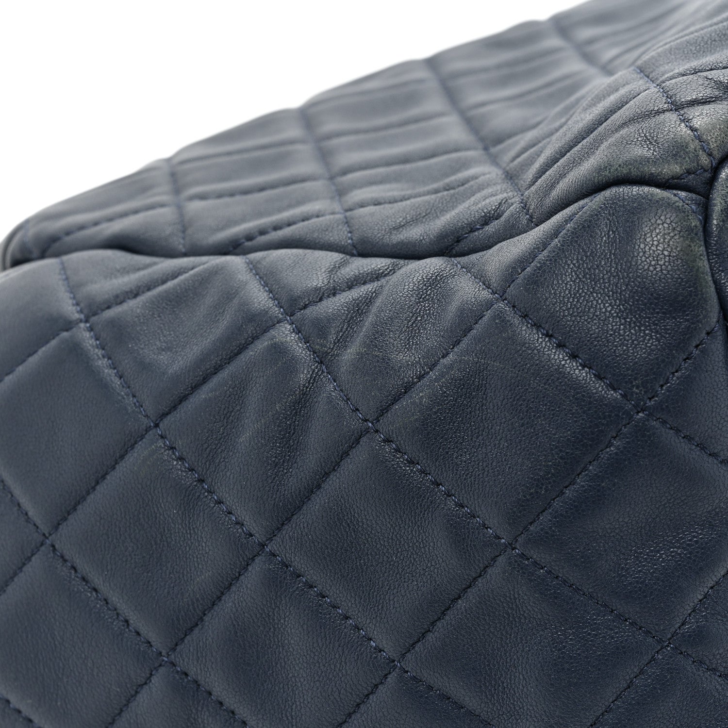Chanel Lambskin Quilted CC Chain Drawstring Tote Blue 14 of 19