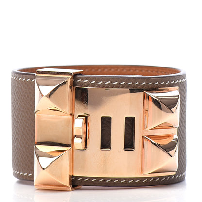 Hermes Epsom Collier de Chien CDC Bracelet T3 Etoupe 3 of 7