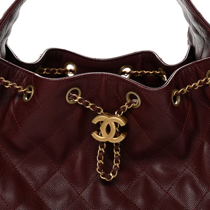 Chanel Caviar Quilted Small Chanel 25 Handbag Burgundy 8 of 13