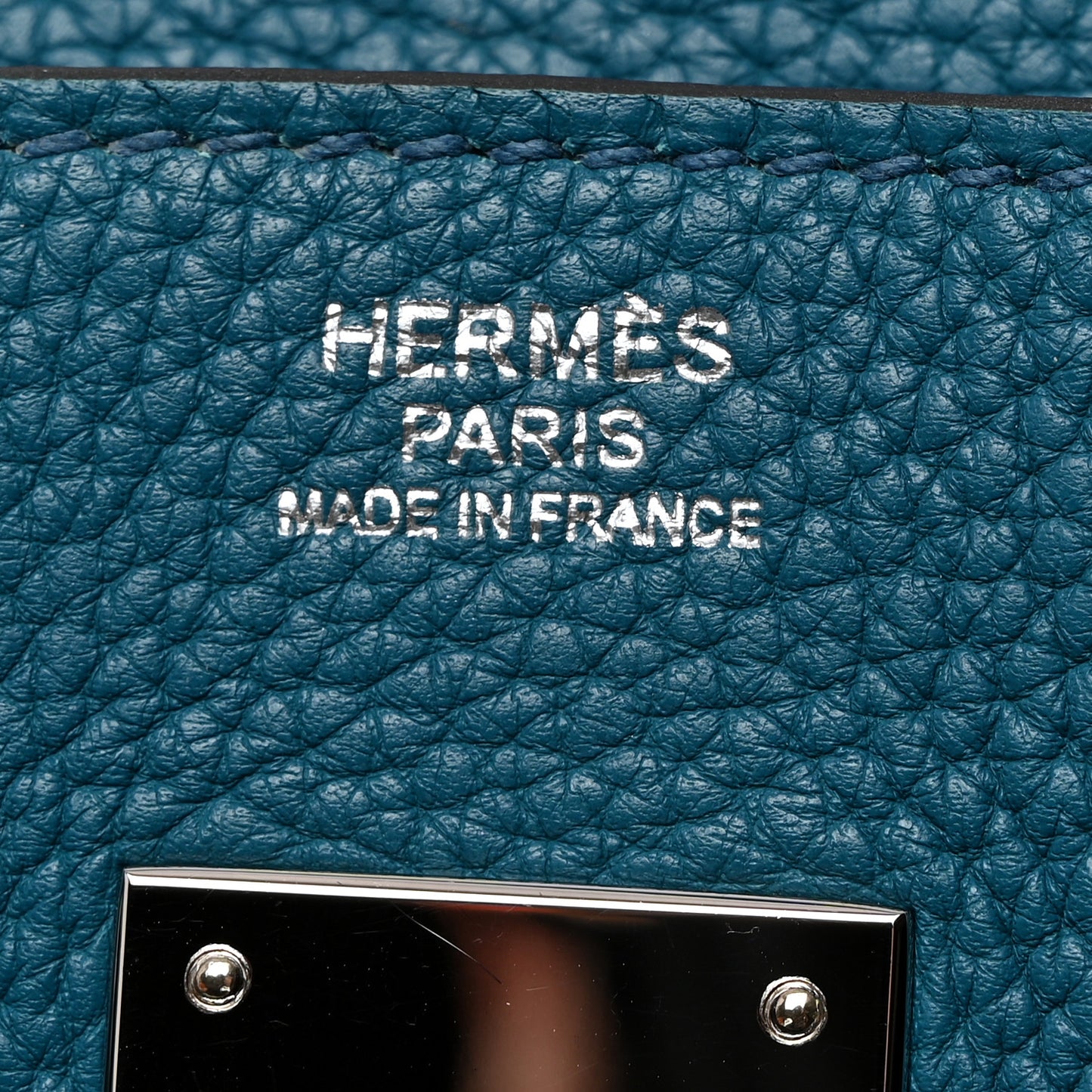 Taurillon Clemence Birkin 30 Bleu Izmir