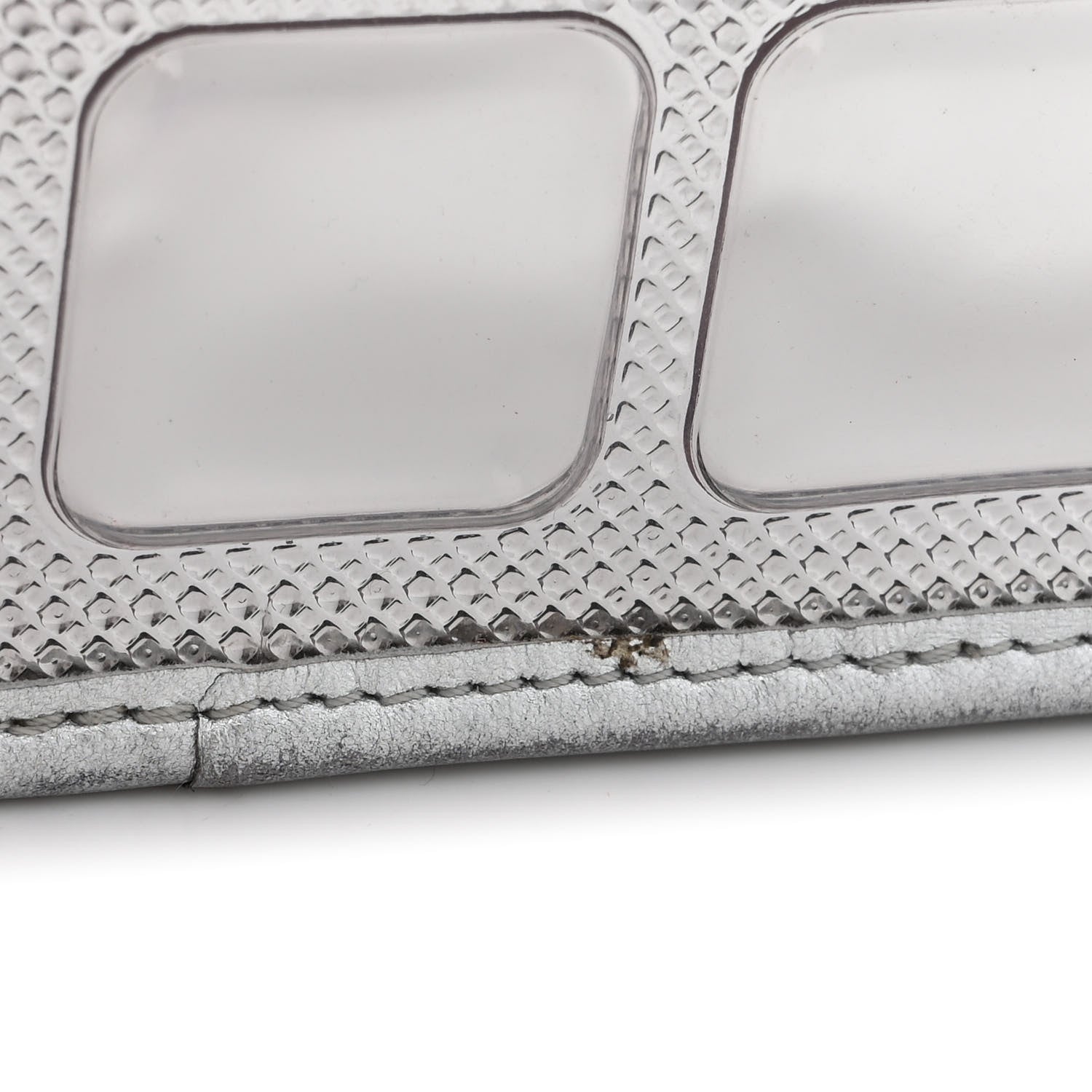 Chanel Vinyl Large Ice Cube Flap Silver 14 of 15