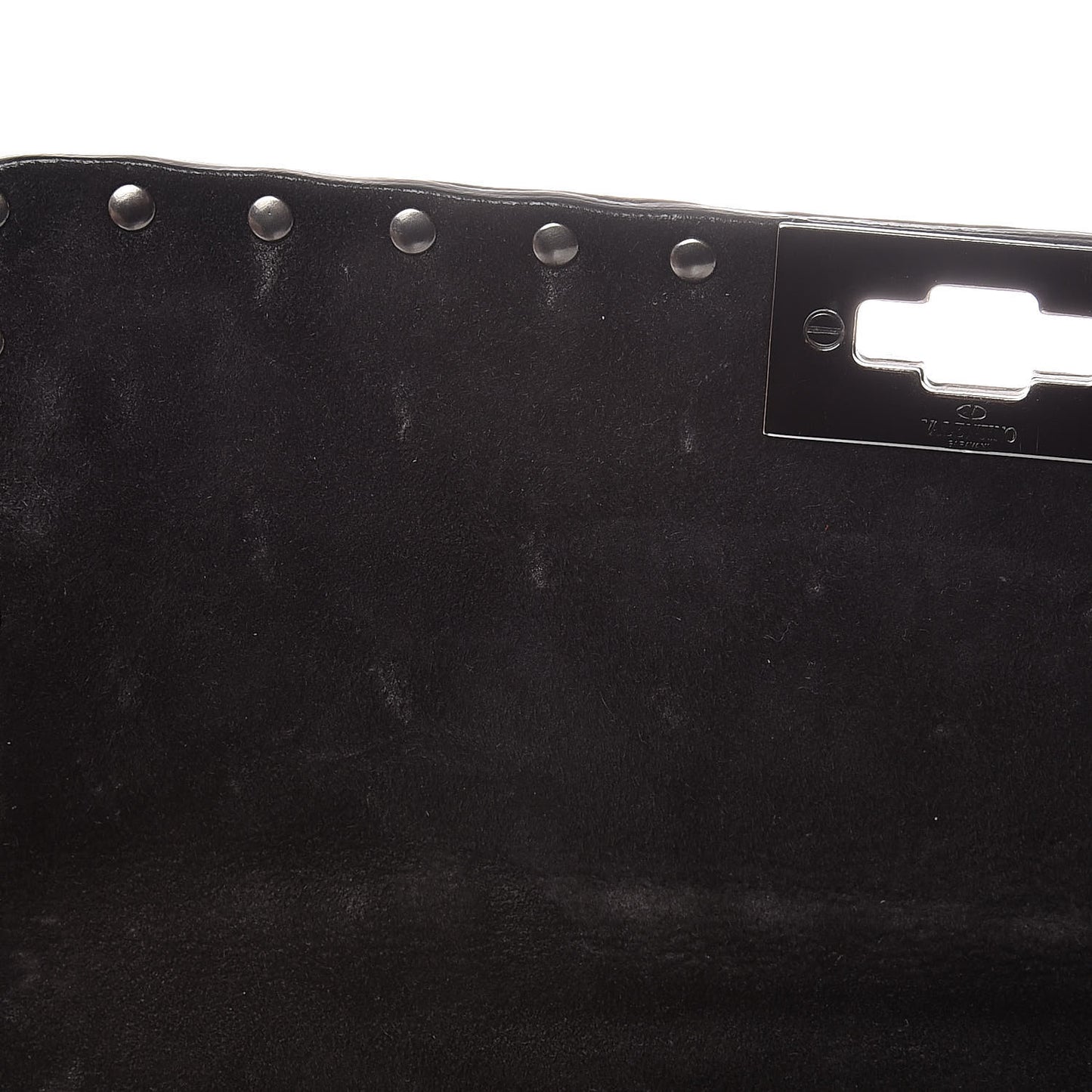 Craquele Nappa Medium Rockstud Spike Shoulder Bag Black