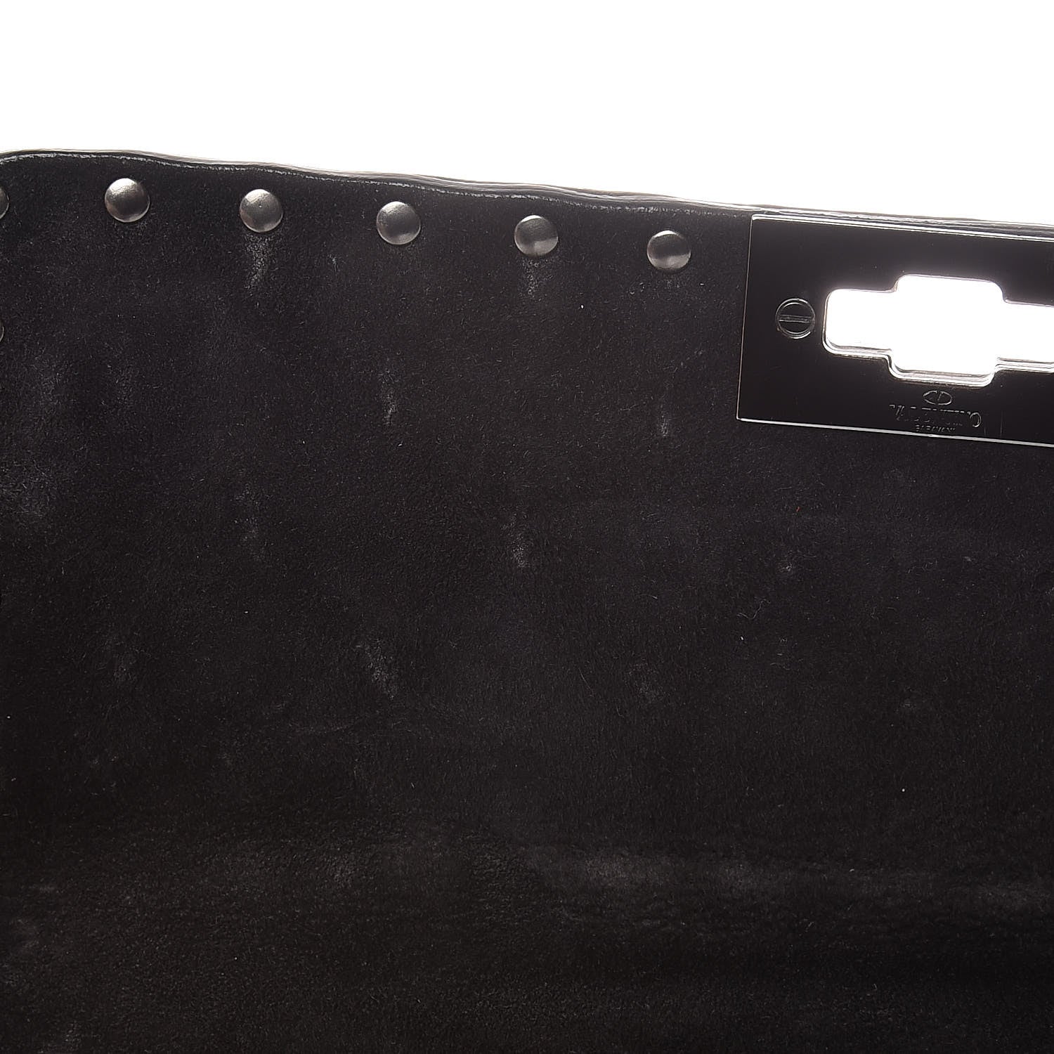 Valentino Garavani Craquele Nappa Medium Rockstud Spike Shoulder Bag Black 8 of 9