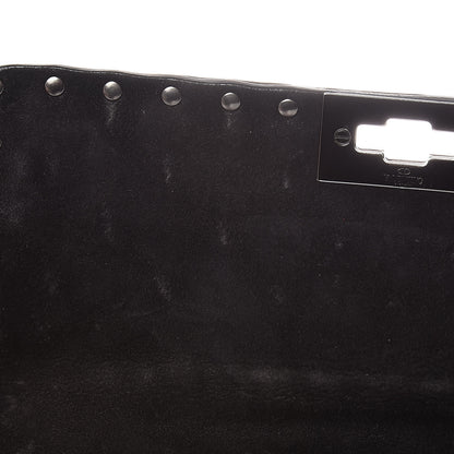Valentino Garavani Craquele Nappa Medium Rockstud Spike Shoulder Bag Black 8 of 9