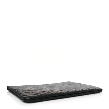 Chanel Caviar Quilted Large Cosmetic Case Black 4 of 10