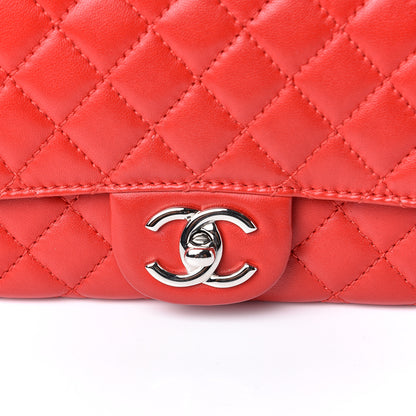 Chanel Lambskin Quilted Chain Clutch Flap Light Red 10 of 11