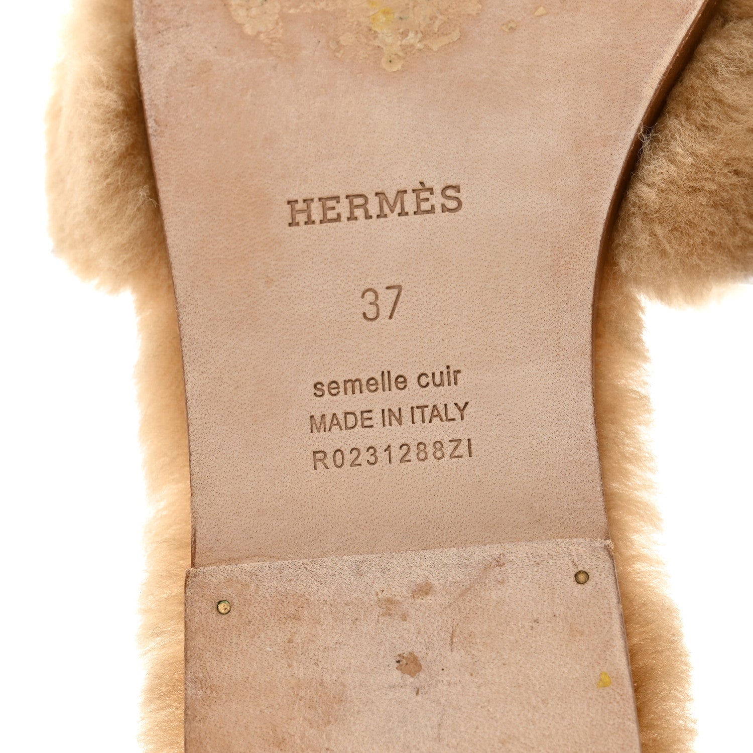 Hermes Woolskin Oran Sandals 37 Beige Argile 8 of 9