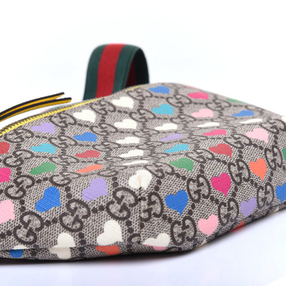 Gucci Soft GG Supreme Monogram Hearts Web Childrens Belt Bag Beige Ebony Multicolor Freesia 6 of 10