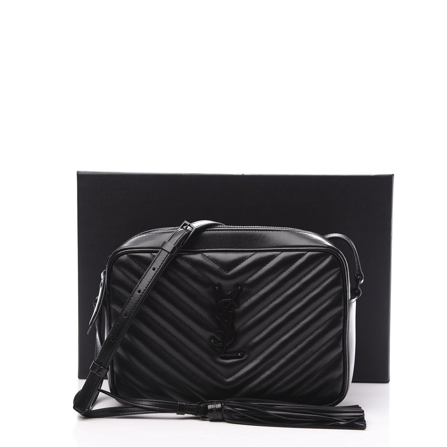 Calfskin Matelasse Monogram Lou Camera Bag Black