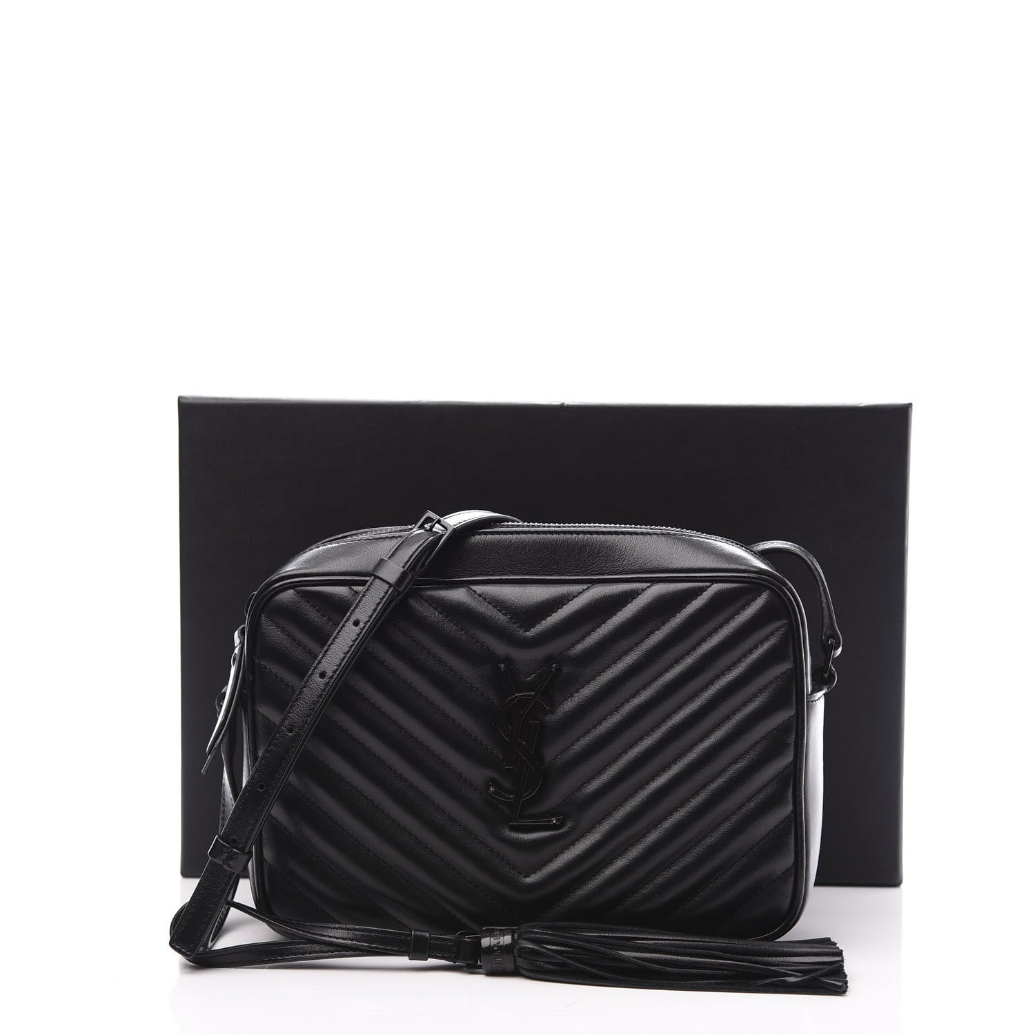 Saint Laurent Calfskin Matelasse Monogram Lou Camera Bag Black 13 of 13