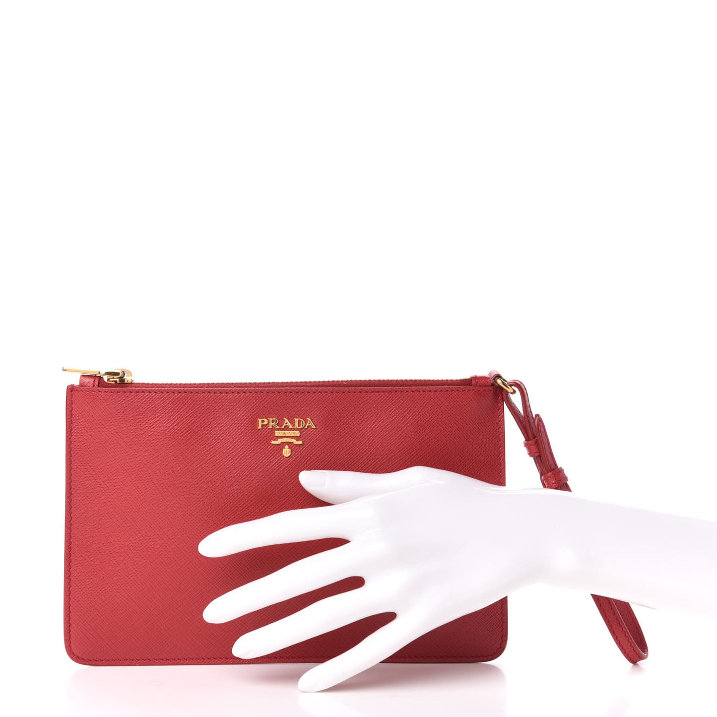 Saffiano Clutch Wristlet Fuoco