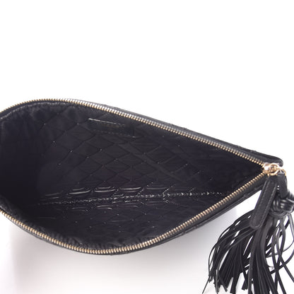 Chanel Calfskin Stitched Tassel CC Cosmetic Case Black 5 of 8