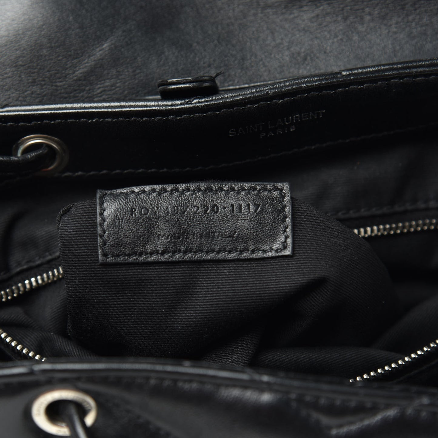 Calfskin Y Quilted Monogram Small Loulou Backpack Black