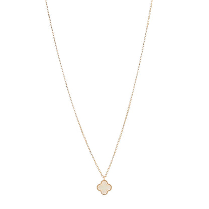 Van Cleef & Arpels 18K Yellow Gold Mother of Pearl Sweet Alhambra Pendant Necklace 1 of 8