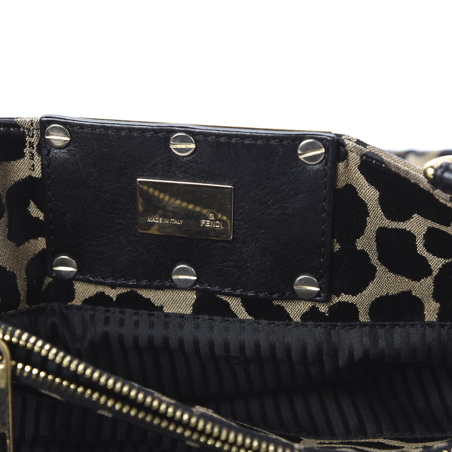 Jacquard Leopard Print Small Mia Tote Taupe Black