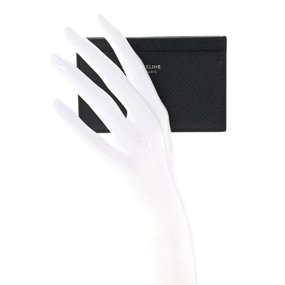 Celine Grained Calfskin Card Holder Black 2 of 8
