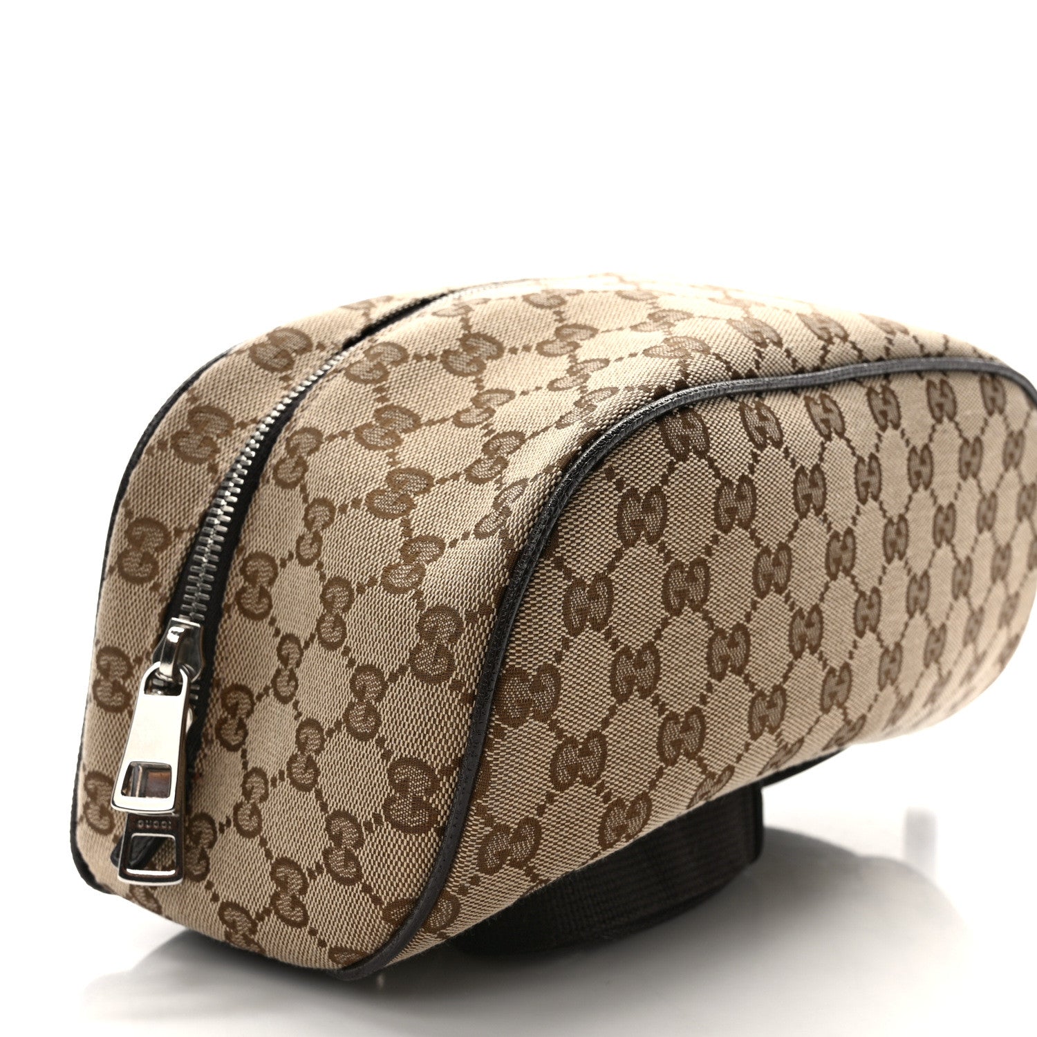 Gucci Monogram Dollar Calfskin Waist Pouch Beige Ebony Testa di Moro Marrone Scuro 8 of 9