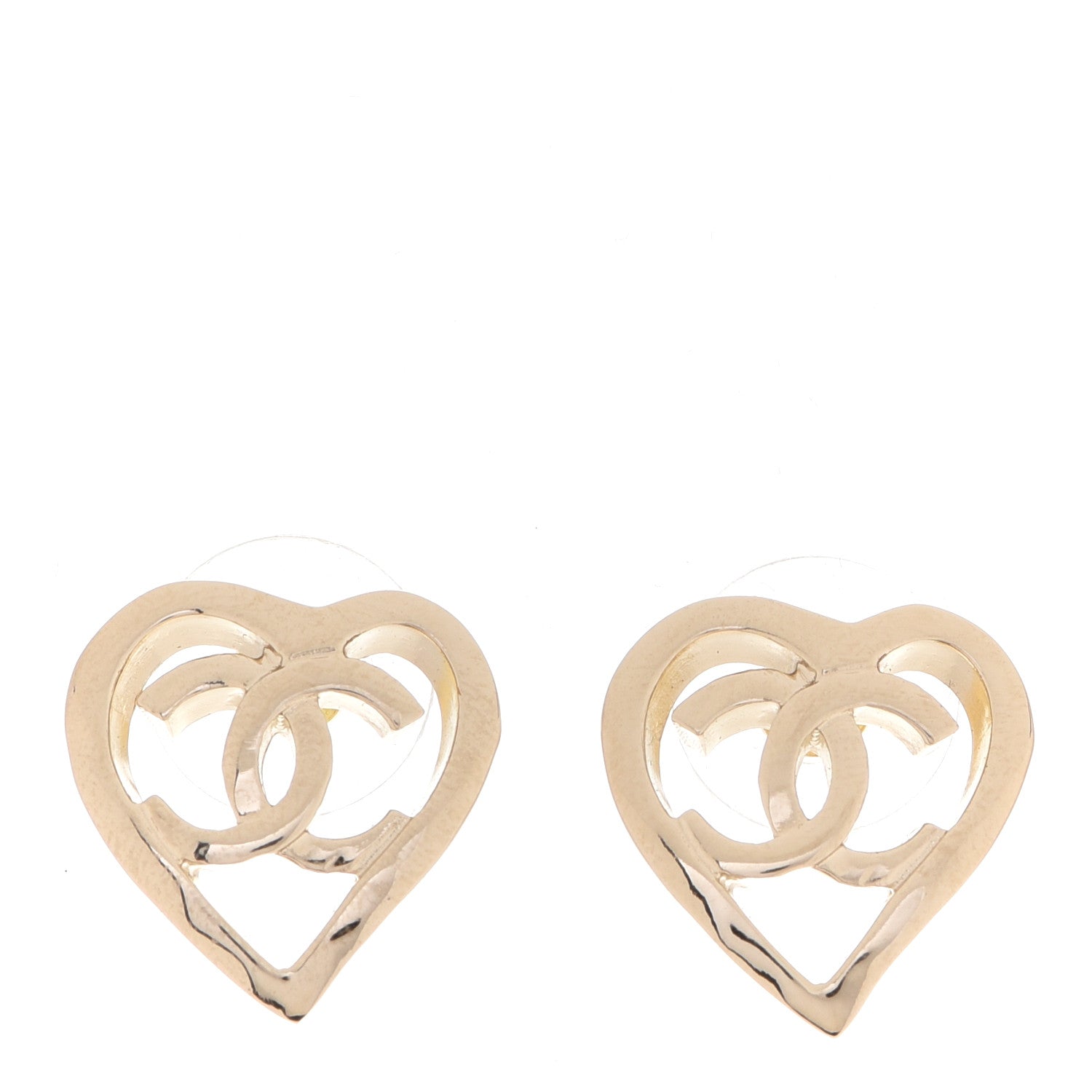 Chanel Metal CC Heart Coco In Love Earrings Gold 1 of 5