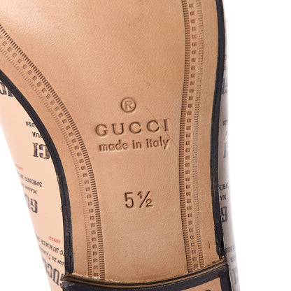Gucci Calfskin Stamp Print Mens Brixton Horsebit Loafers 5.5 Soy 6 of 7