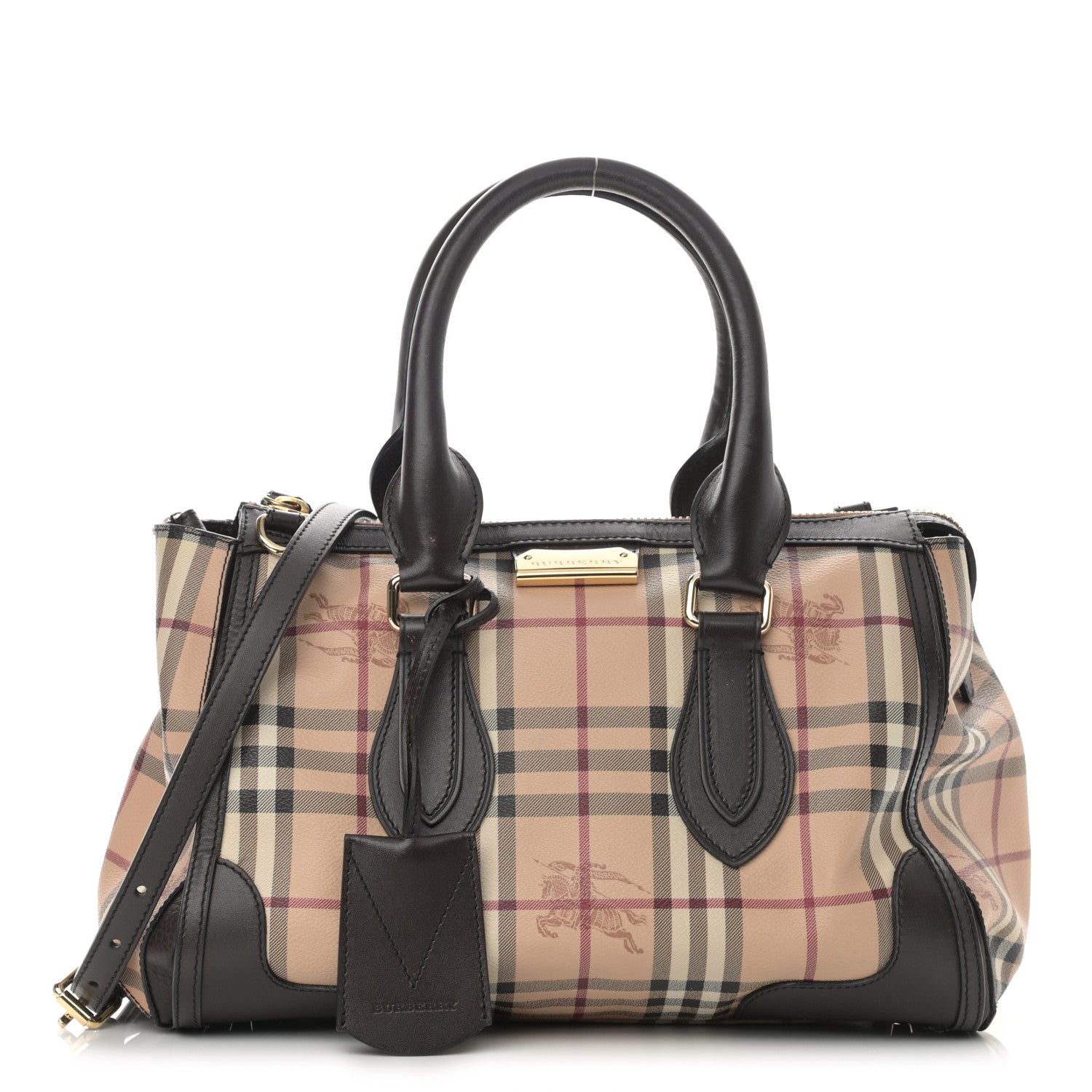 Burberry Haymarket Check Small Gladstone Chocolate 1 of 13
