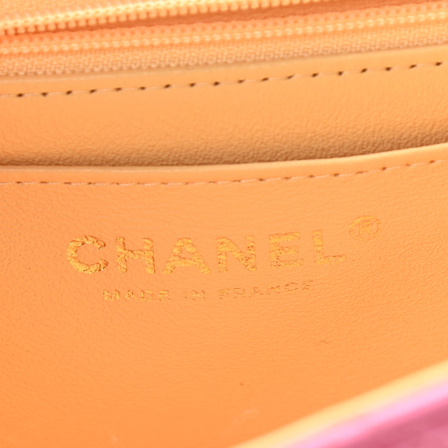 Lambskin Quilted Mini Rectangular Flap Pink Yellow