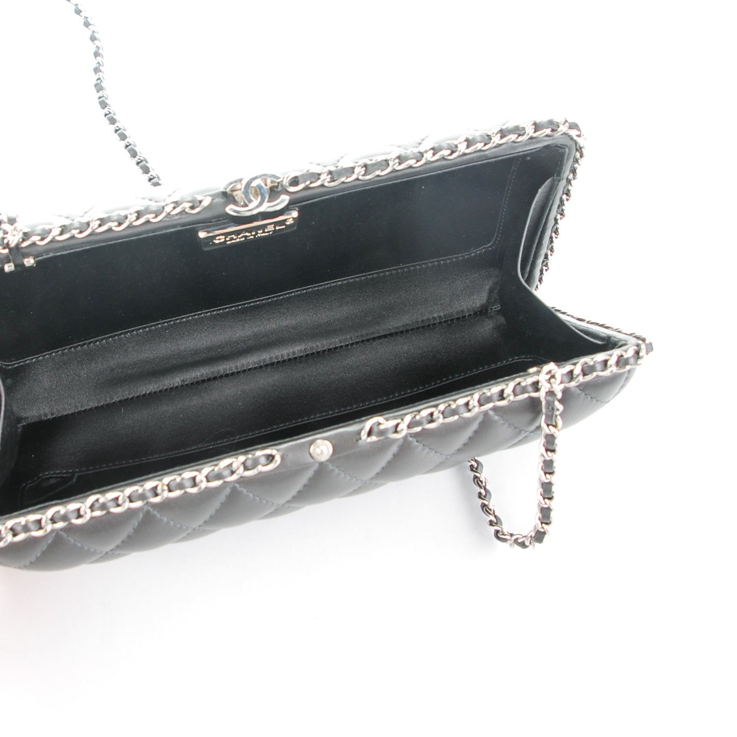 Chanel Lambskin Quilted Chain Around Clutch Grey 5 of 7