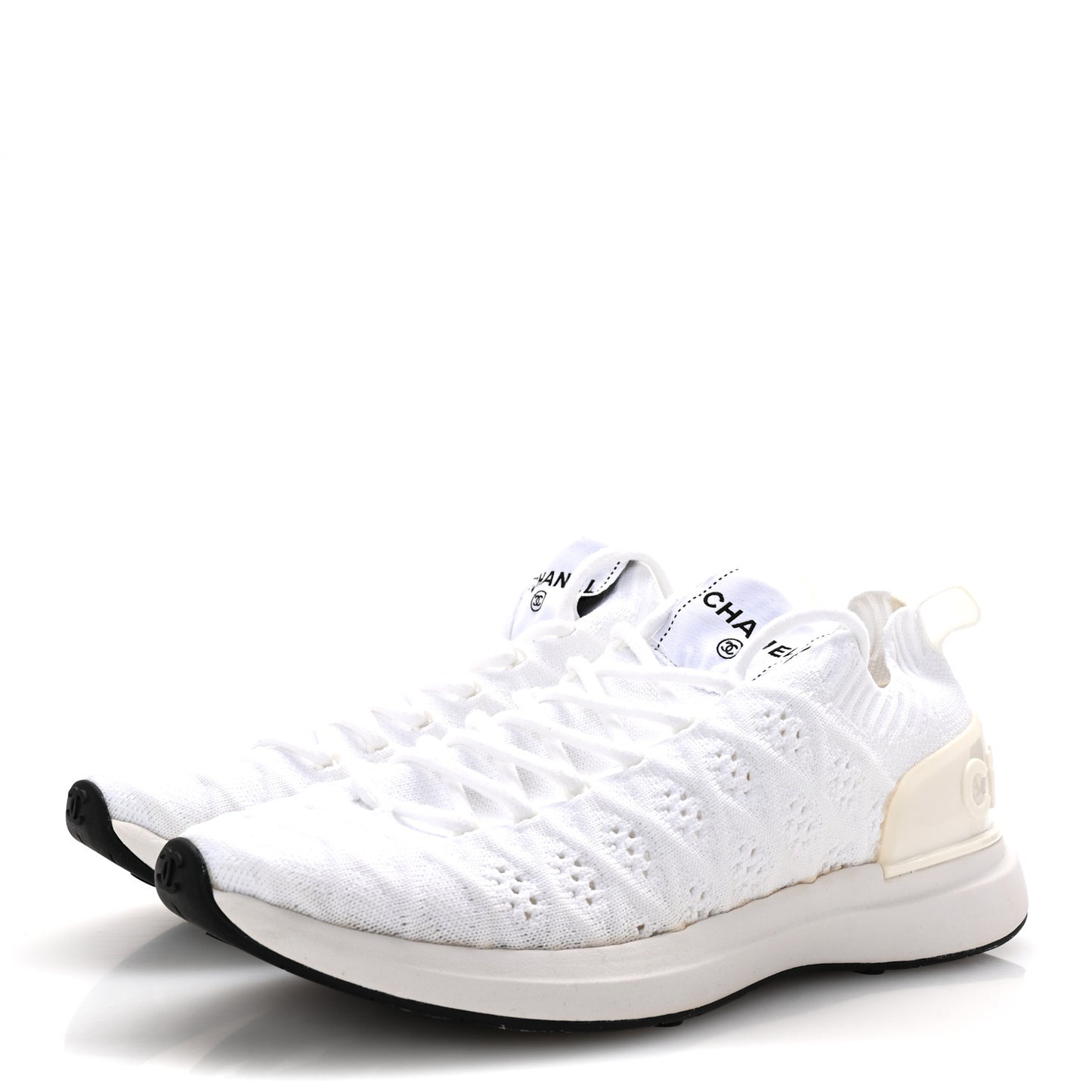 Fabric Logo Sneakers 37 White