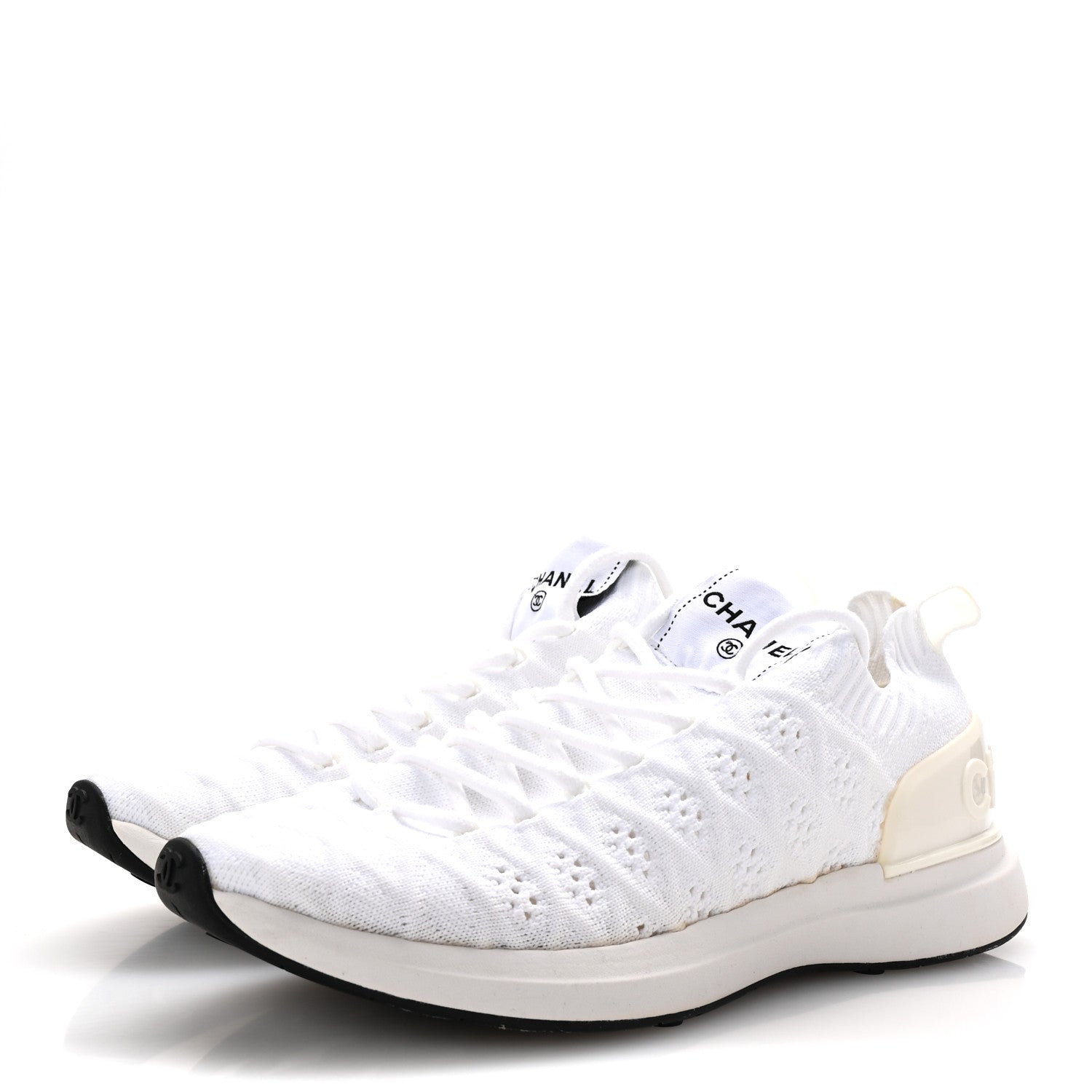Chanel Fabric Logo Sneakers 37 White 4 of 9